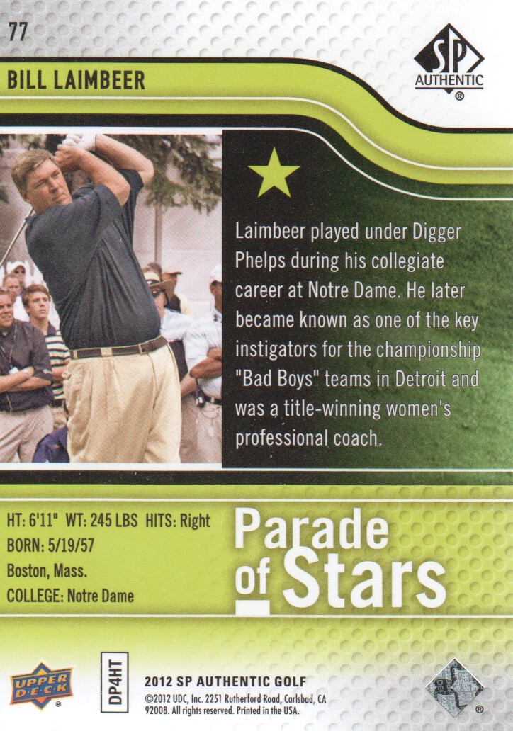 2012 SP Authentic Golf Card Pick - Picture 143 of 156