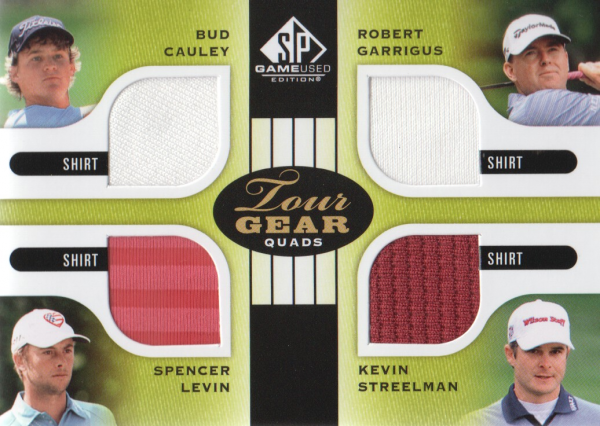 2012 SP Game Used Tour Gear Quad #TG4CGLS Bud Cauley/ Robert Garrigus/ Spencer Levin/ Kevin Streelman C