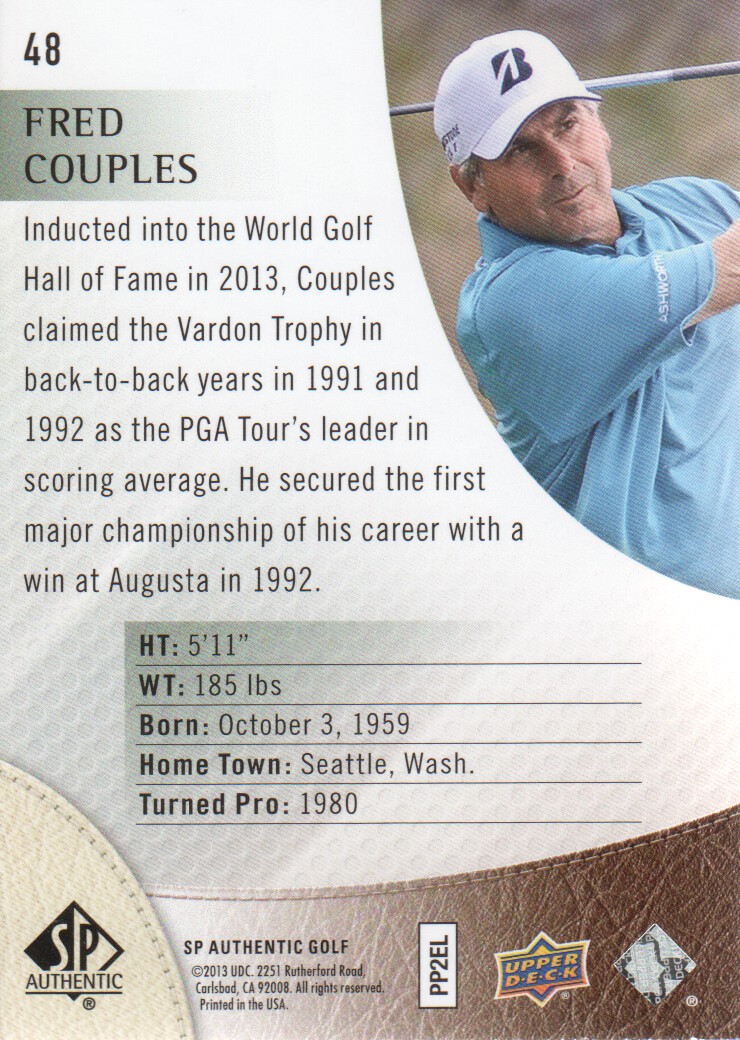 2014 SP Authentic #48 Fred Couples back image
