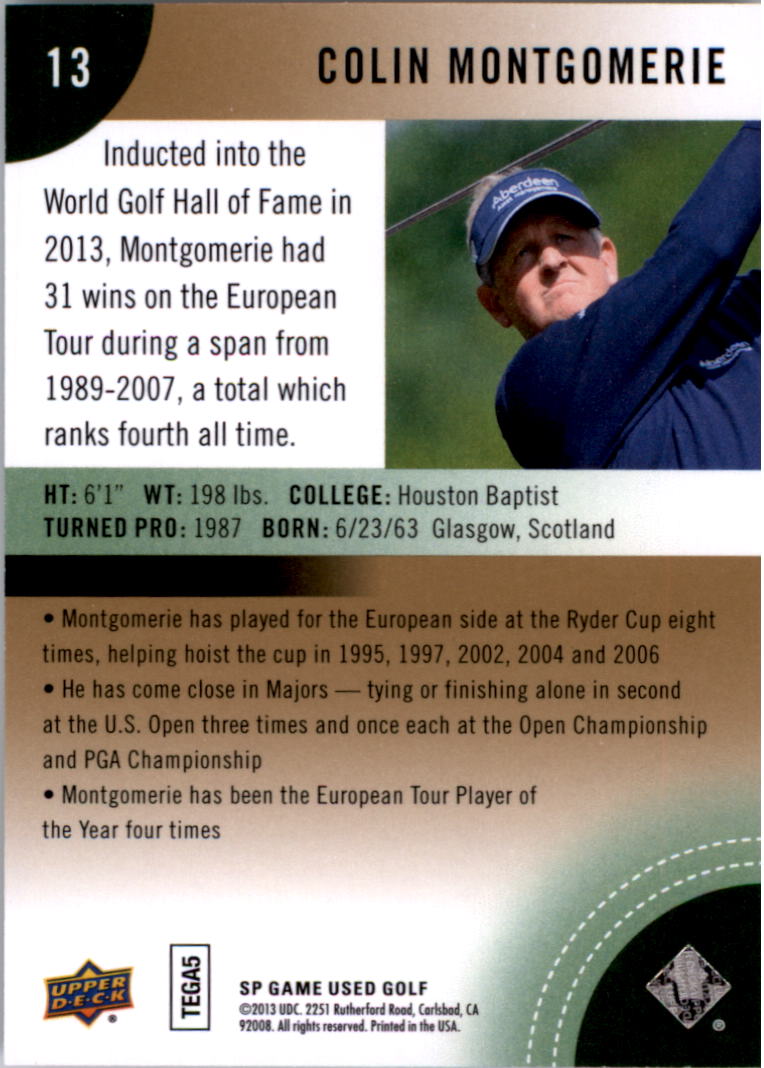 2014 SP Game Used #13 Colin Montgomerie back image