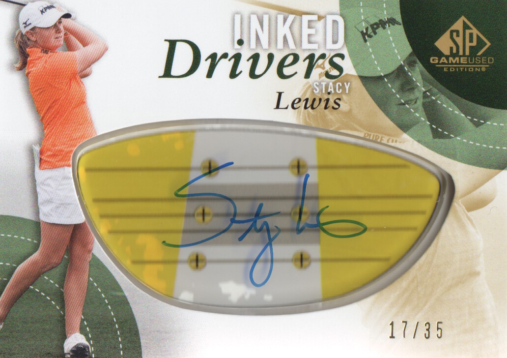 2014 SP Game Used Inked Drivers Blonde Persimmon #IDSL Stacy Lewis/35