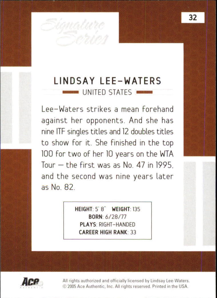 2005 Ace Authentic Signature Series #32 Lindsay Lee-Waters RC back image