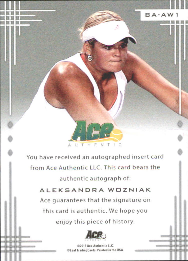 2013 Ace Authentic #BAAW1 Aleksandra Wozniak back image
