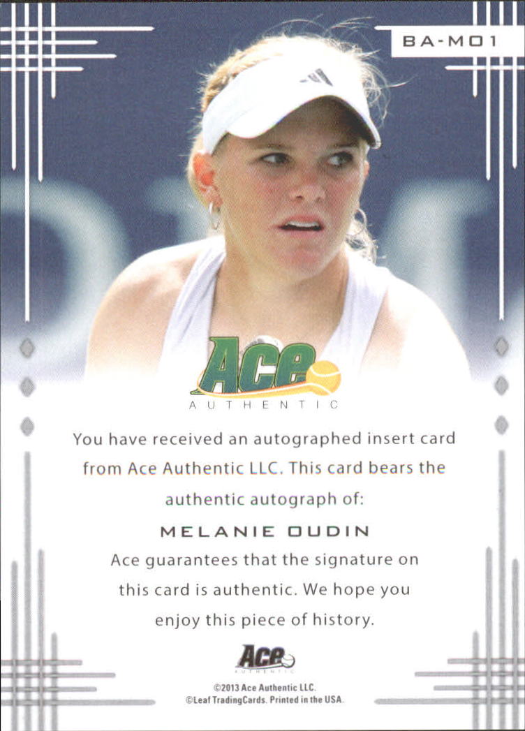 2013 Ace Authentic #BAMO1 Melanie Oudin back image