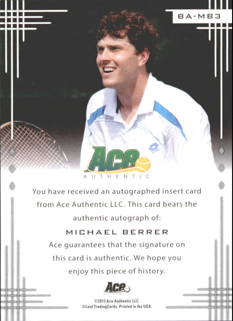 2013 Ace Authentic #BAMB3 Michael Berrer back image