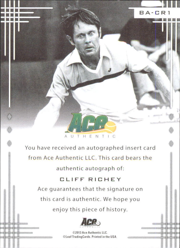 2013 Ace Authentic Yellow #BACR1 Cliff Richey back image