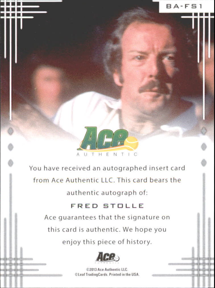 2013 Ace Authentic Blue #BAFS1 Fred Stolle back image