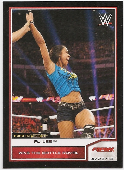 2014 Topps WWE Road to WrestleMania Bronze #6 AJ Lee Wins the Battle Royal