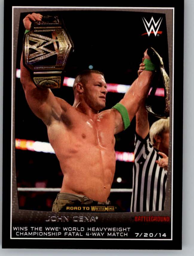 2015 Topps WWE Road to WrestleMania #36 John Cena Wins the WWE World Heavyweight Championship Fatal 4-Way Match