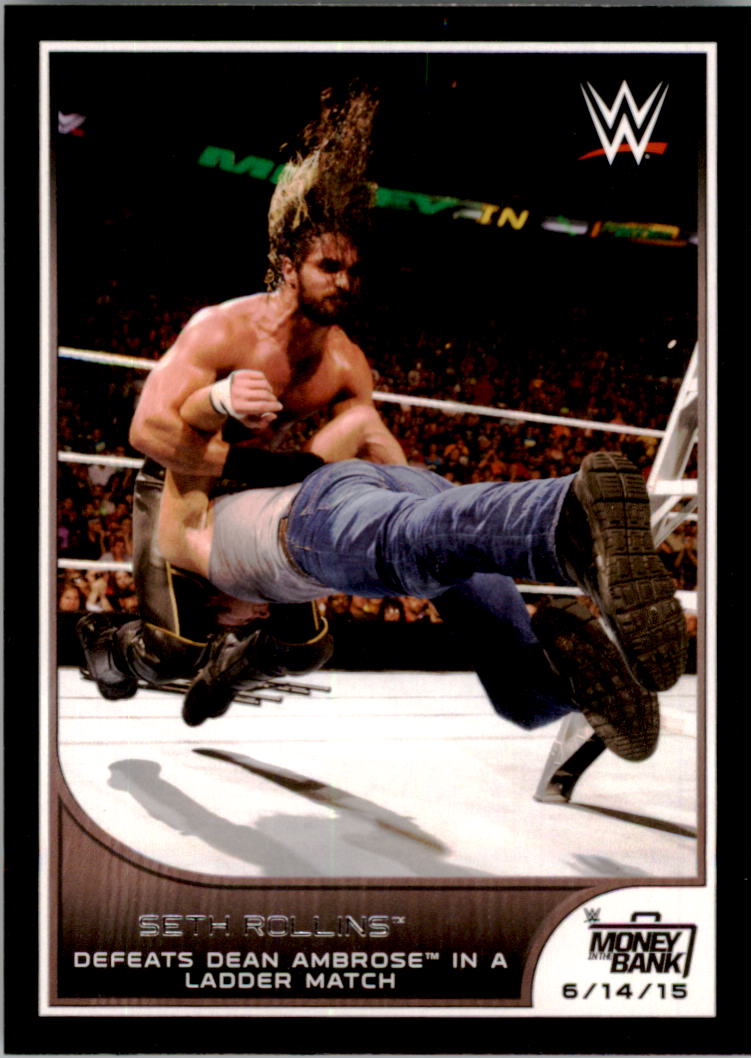 2016 Topps WWE Road to WrestleMania #48 Seth Rollins Defeats Dean Ambrose in a Ladder Match