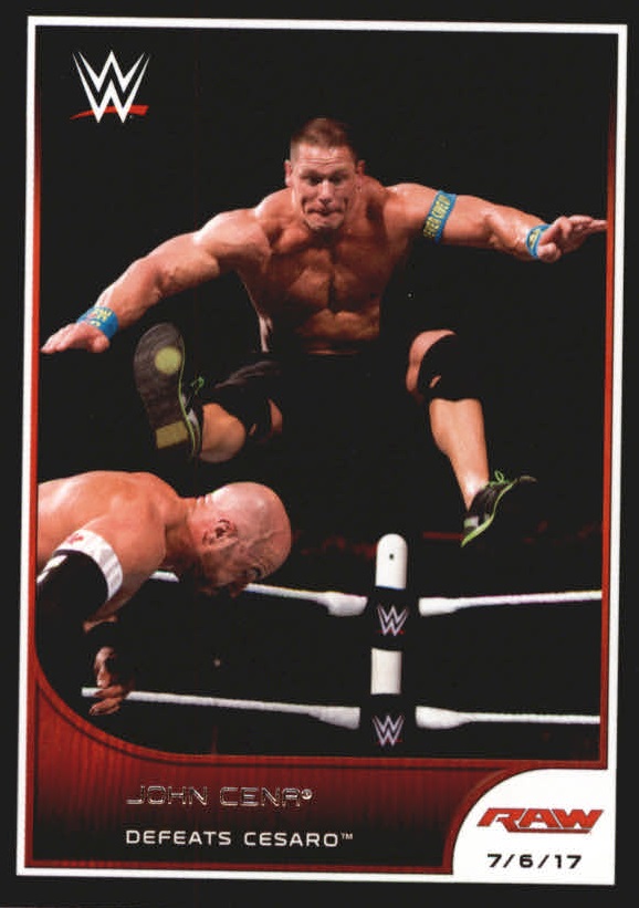 2016 Topps WWE Road to WrestleMania #57 John Cena Defeats Cesaro