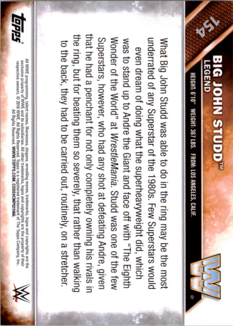 A4604- 2016 Topps WWE Then Now Forever #s 101-200 You Pick- 15+ FREE US SHIP - Picture 69 of 168