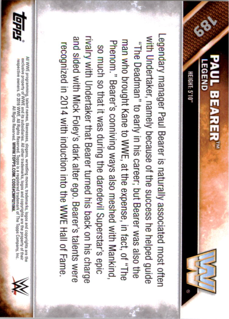 A4604- 2016 Topps WWE Then Now Forever #s 101-200 You Pick- 15+ FREE US SHIP - Picture 123 of 168