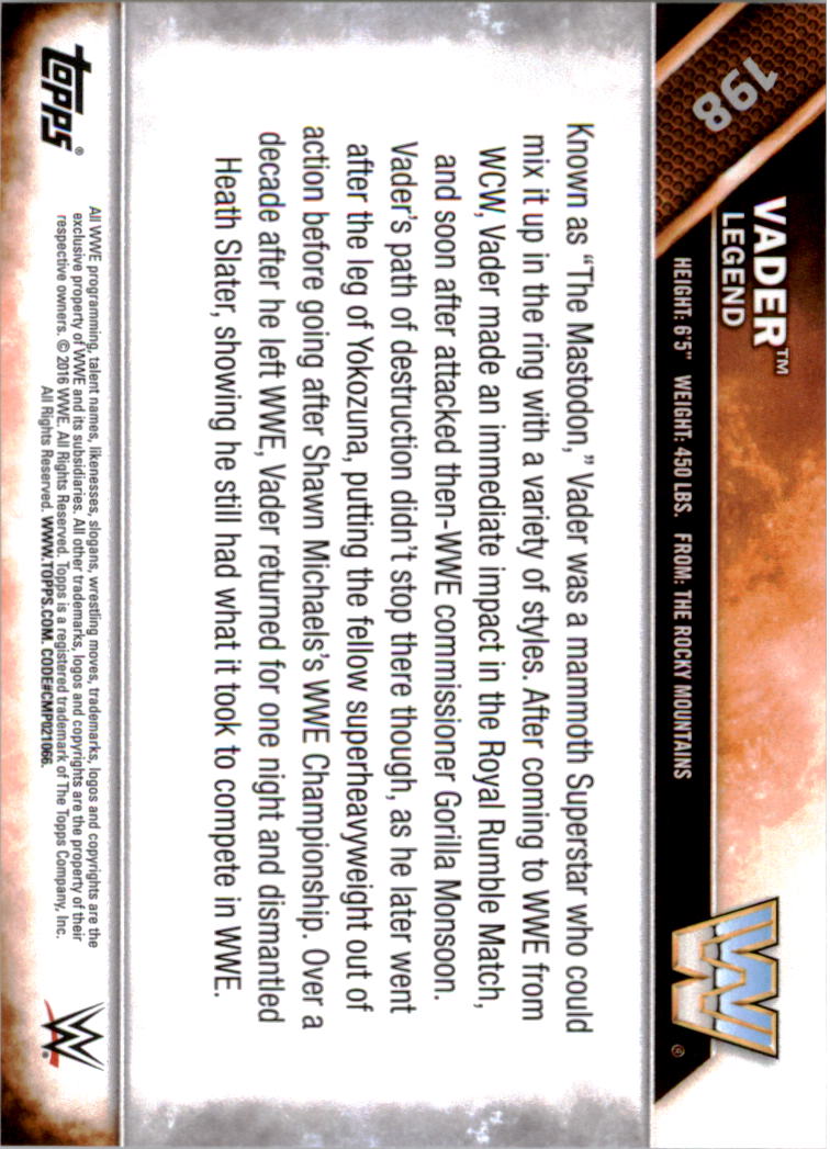 A4604- 2016 Topps WWE Then Now Forever #s 101-200 You Pick- 15+ FREE US SHIP - Picture 135 of 168
