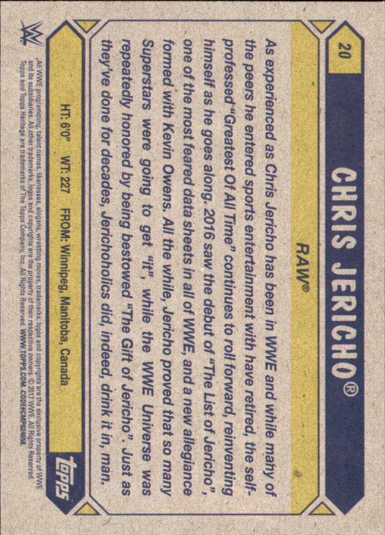 B0202- 2017 Topps Heritage WWE Wrestling Cards -You Pick- 15+ FREE US SHIP - Picture 33 of 281