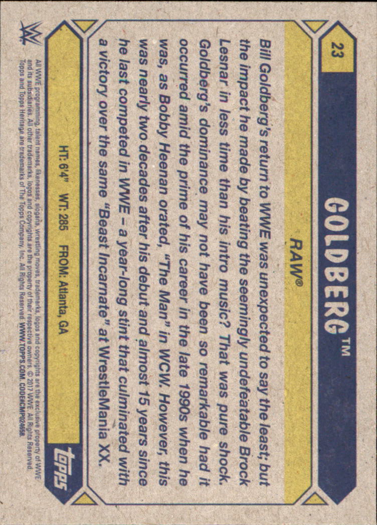 B0202- 2017 Topps Heritage WWE Wrestling Cards -You Pick- 15+ FREE US SHIP - Picture 39 of 281