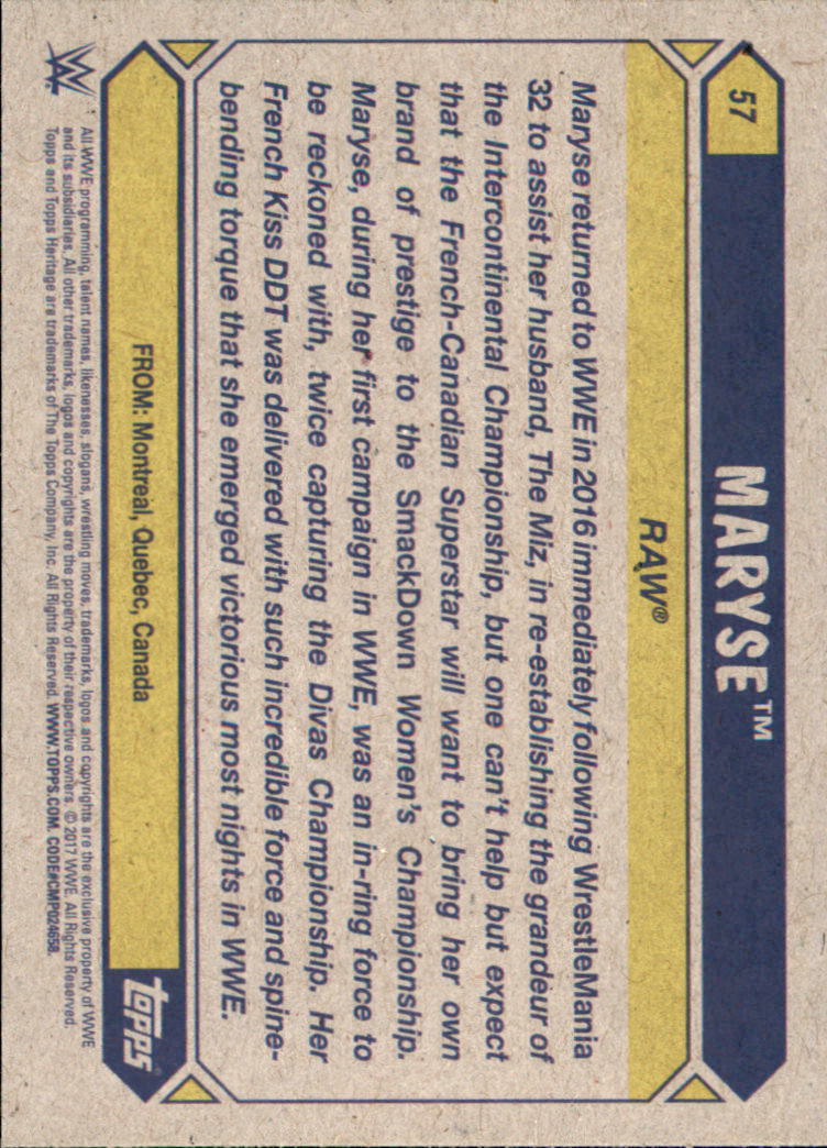 B0202- 2017 Topps Heritage WWE Wrestling Cards -You Pick- 15+ FREE US SHIP - Picture 95 of 281