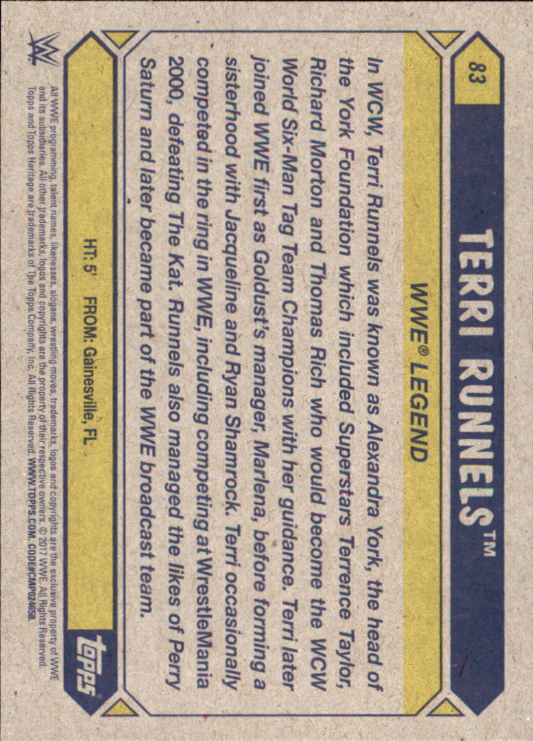 B0202- 2017 Topps Heritage WWE Wrestling Cards -You Pick- 15+ FREE US SHIP - Picture 133 of 281