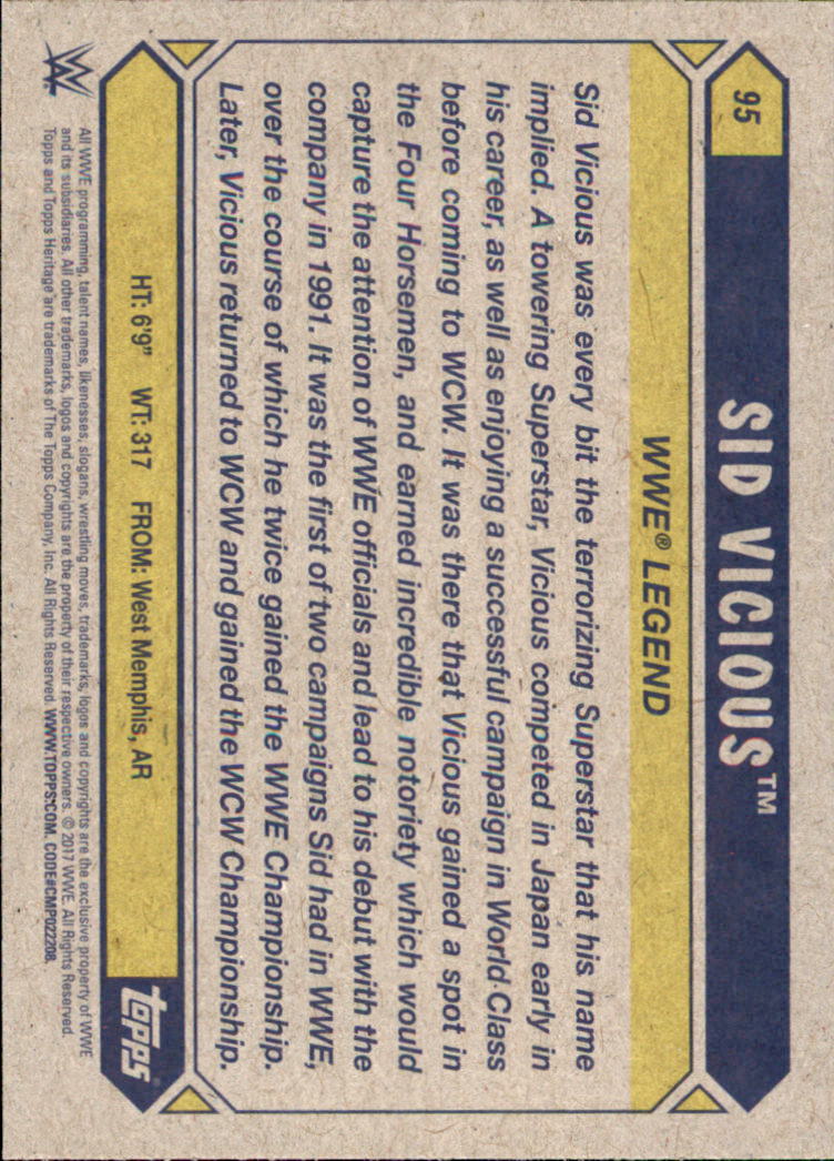B0202- 2017 Topps Heritage WWE Wrestling Cards -You Pick- 15+ FREE US SHIP - Picture 139 of 281