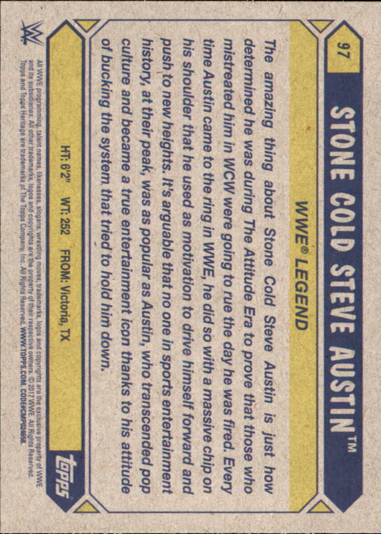 B0202- 2017 Topps Heritage WWE Wrestling Cards -You Pick- 15+ FREE US SHIP - Picture 143 of 281