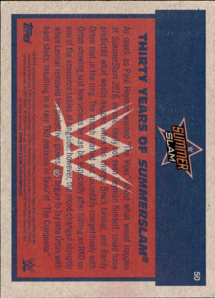 B0202- 2017 Topps Heritage WWE Wrestling Cards -You Pick- 15+ FREE US SHIP - Picture 281 of 281