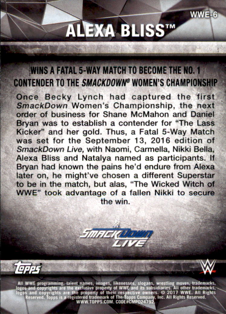 A2406- 2017 Topps WWE Women's Division 1-50 +Inserts -You Pick- 15+ FREE US SHIP - Picture 193 of 207