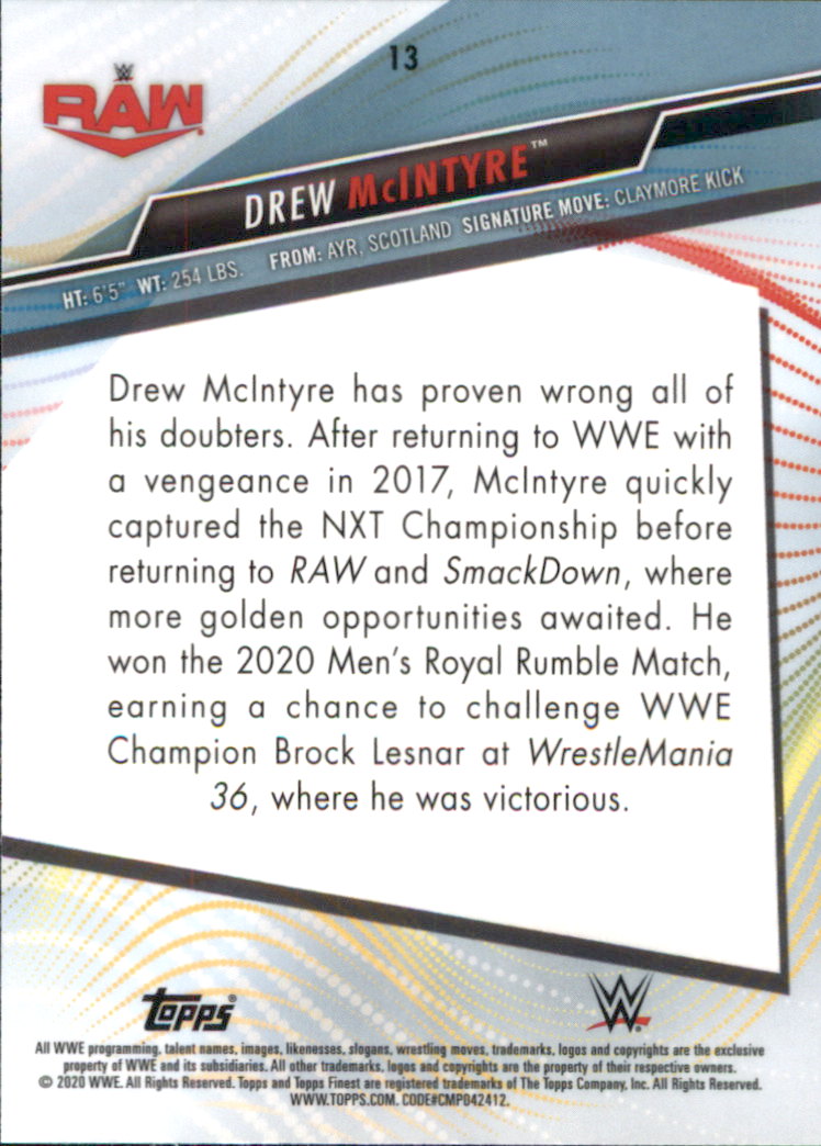 B3854- 2020 Feinstes Wwe Wrestling #S 1-100 + Einsätze -du Pick- 15 + Gratis US - Bild 15 von 100