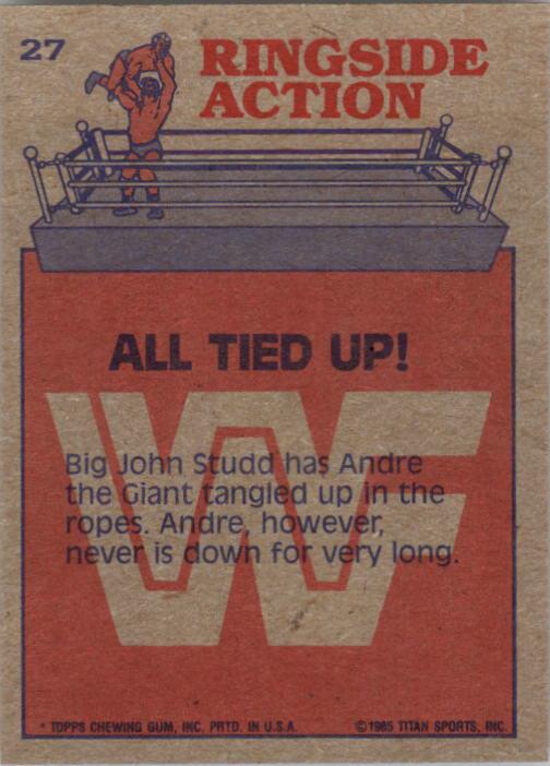 1985 Topps WWF #27 All Tied Up! RA back image