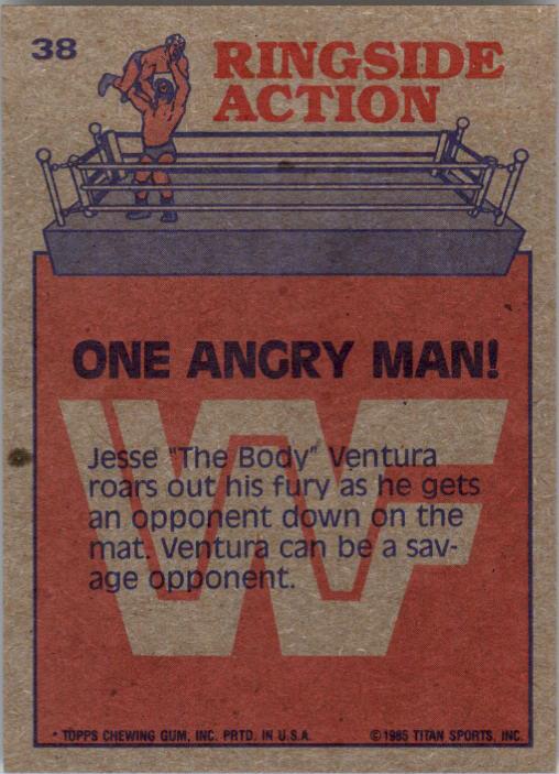 1985 Topps WWF #38 One Angry Man! RA back image