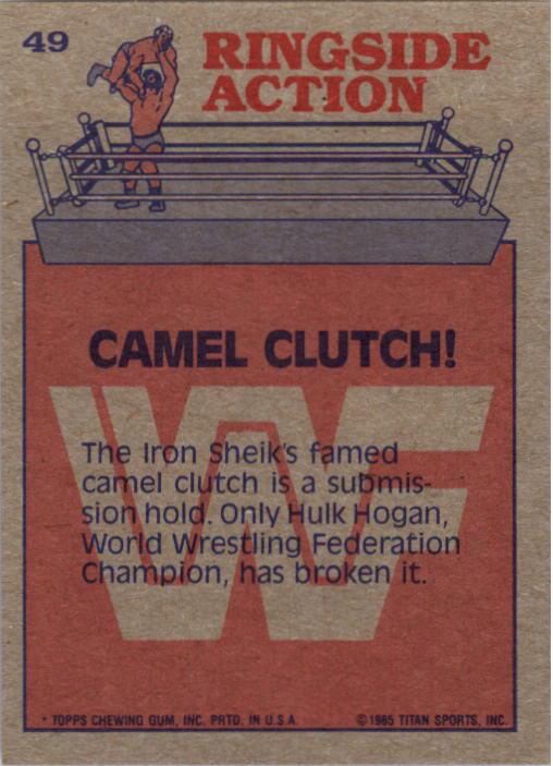 1985 Topps WWF #49 Camel Clutch! RA back image