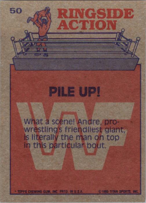 1985 Topps WWF #50 Pile Up! RA back image
