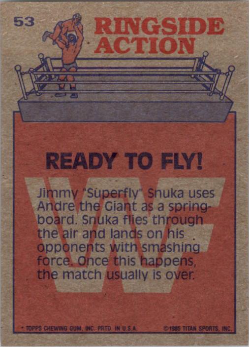 1985 Topps WWF #53 Ready to Fly! RA back image