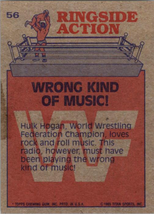 1985 Topps WWF #56 Wrong Kind of Music! RA back image