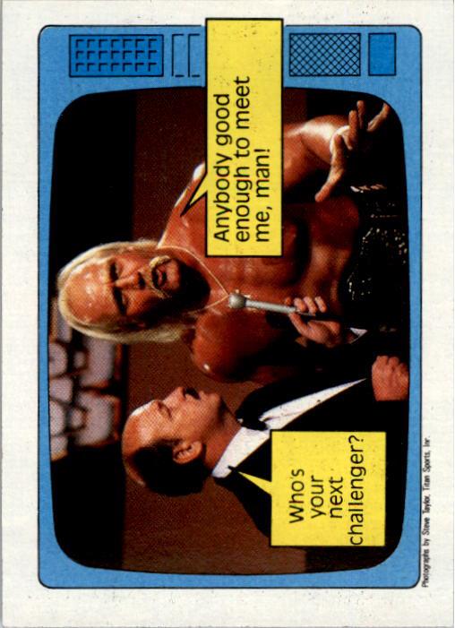 1985 Topps WWF #57 Who's your next challenger? SS