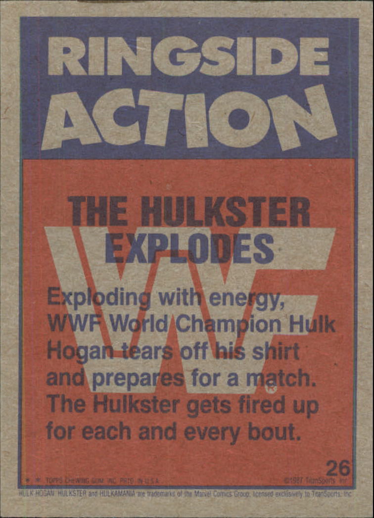 1987 Topps WWF #26 The Hulkster Explodes RA back image
