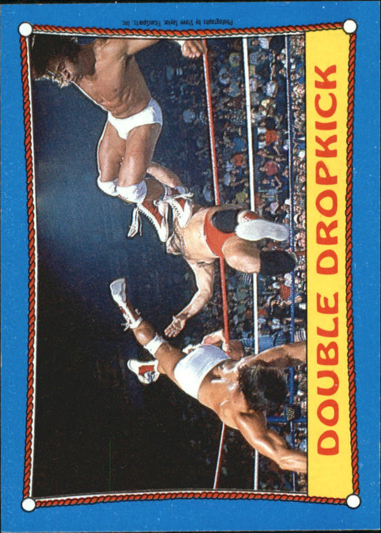 1987 Topps WWF #33 Double Dropkick RA