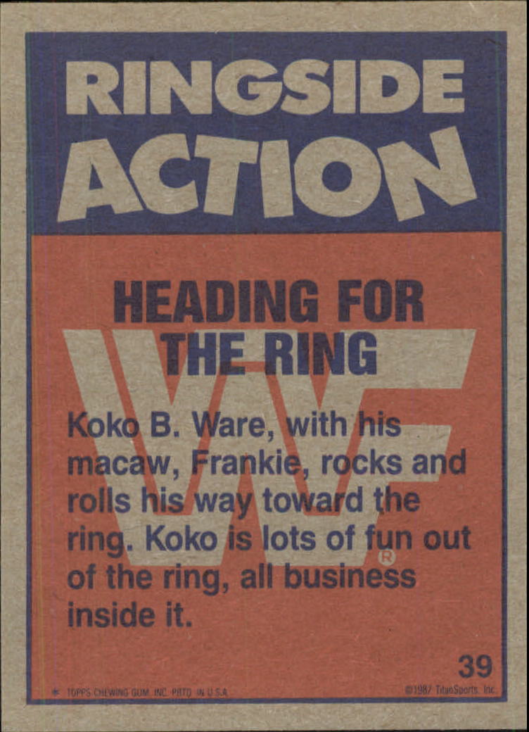 1987 Topps WWF #39 Heading for the Ring RA back image