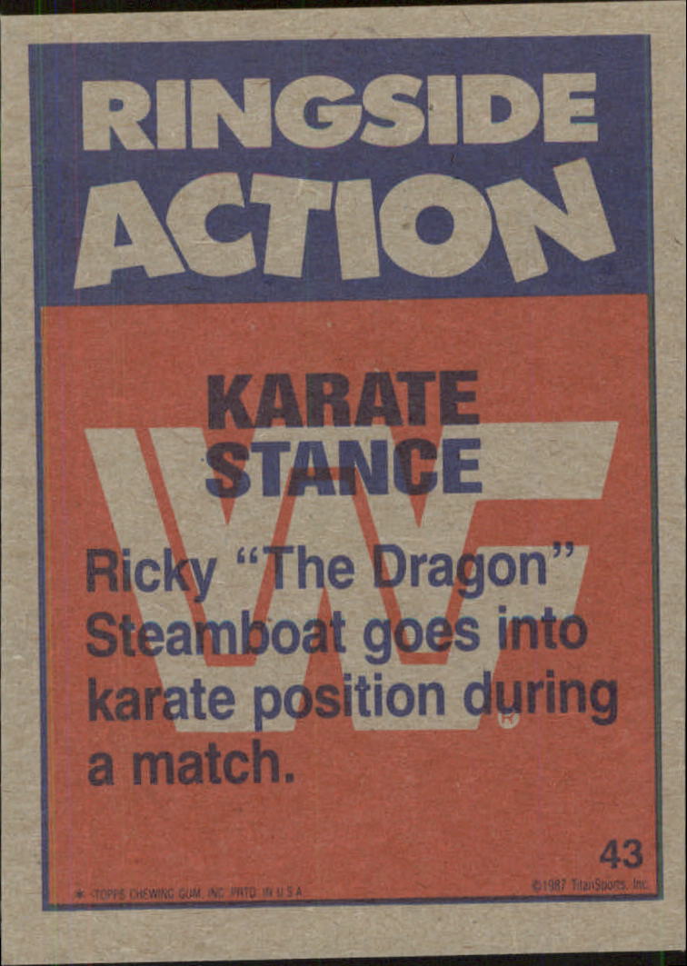 1987 Topps WWF #43 Karate Stance RA back image
