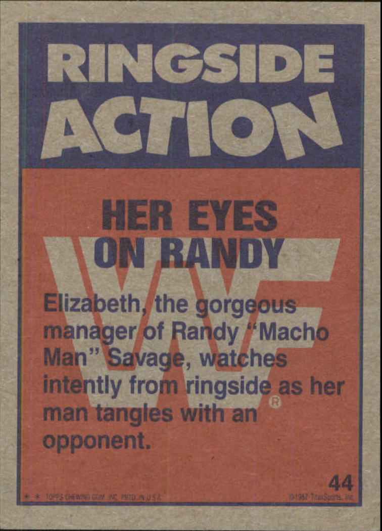 1987 Topps WWF #44 Her Eyes on Randy RA back image