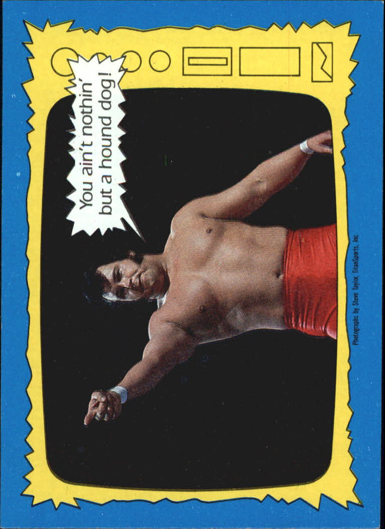1987 Topps WWF #73 You ain't nothin' but a hound dog! SS