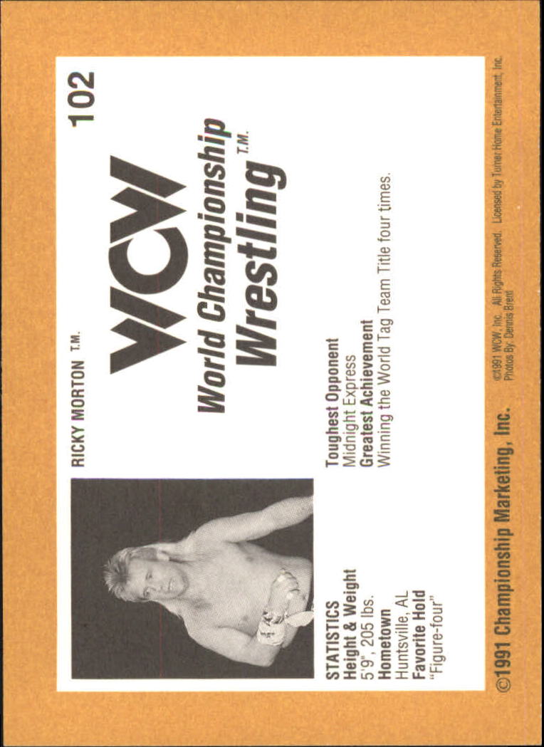 1991 Championship Marketing WCW #102 Ricky Morton back image