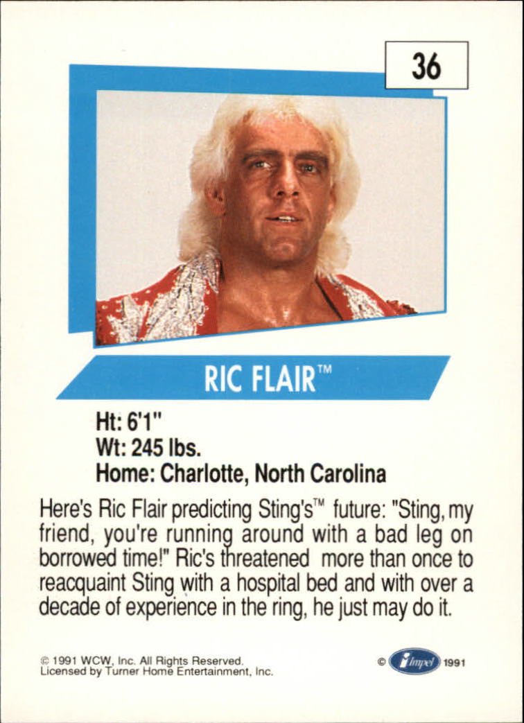 1991 Impel WCW #36 Ric Flair back image
