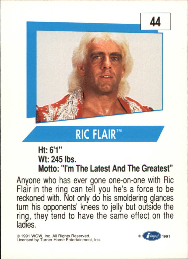 1991 Impel WCW #44 Ric Flair back image