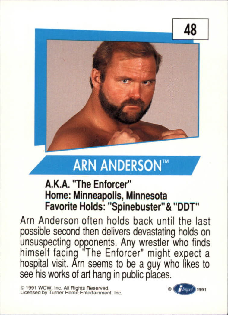 1991 Impel WCW #48 Arn Anderson back image