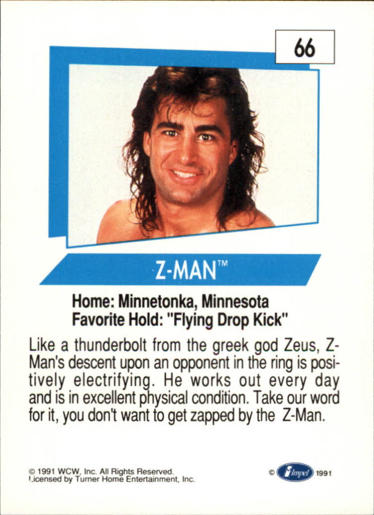 1991 Impel WCW #66 Z-Man RC back image