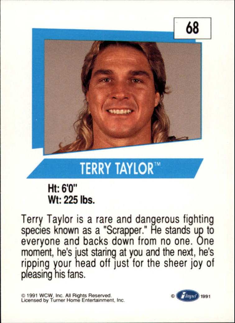 1991 Impel WCW #68 Terry Taylor back image