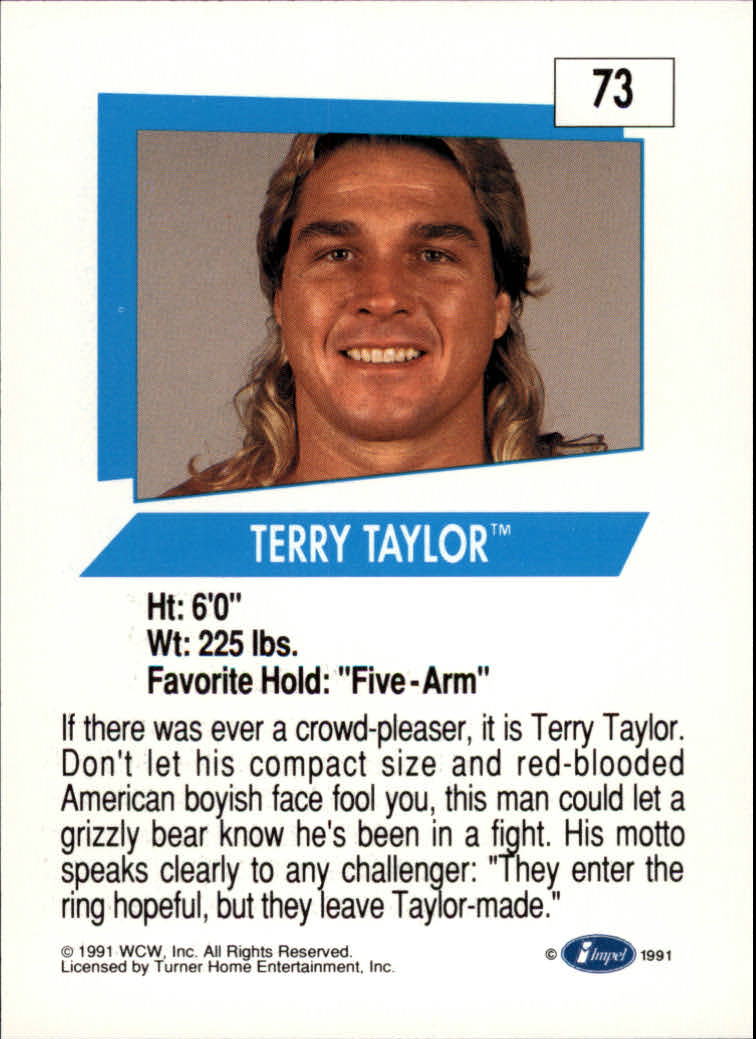 1991 Impel WCW #73 Terry Taylor back image