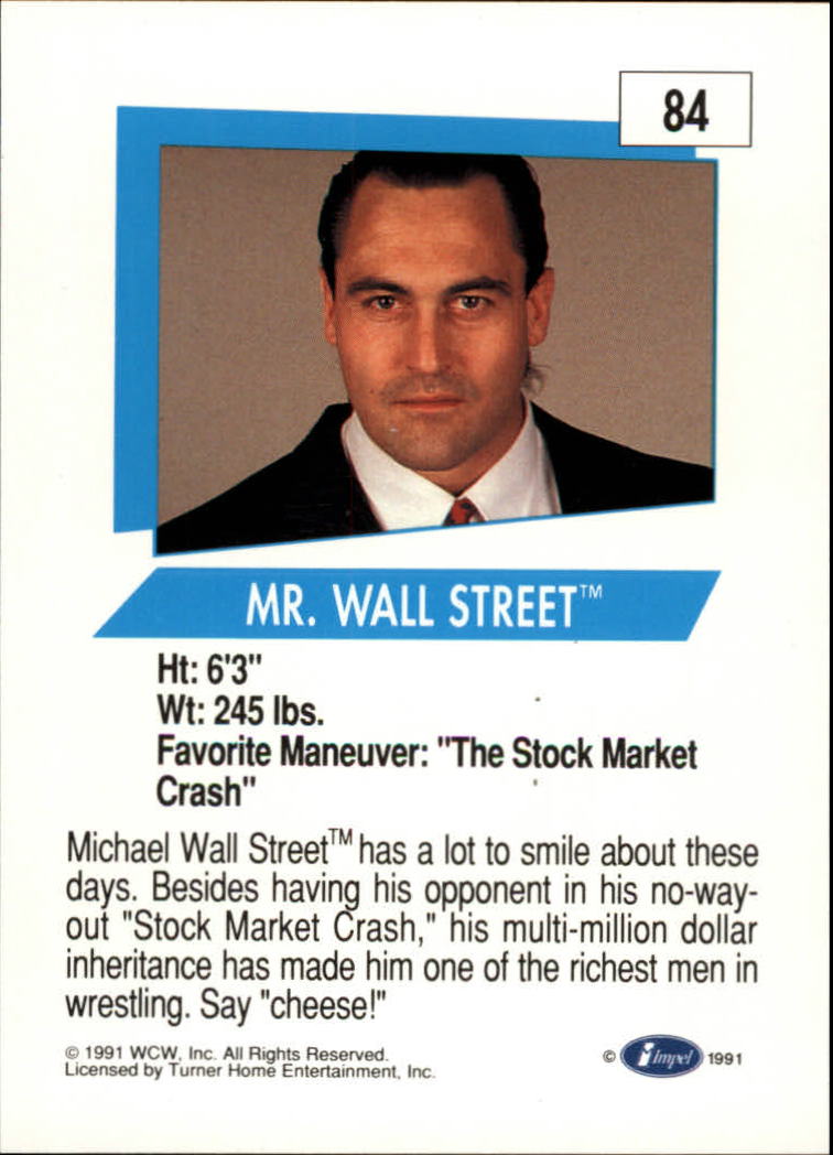 1991 Impel WCW #84 Mr. Wall Street back image