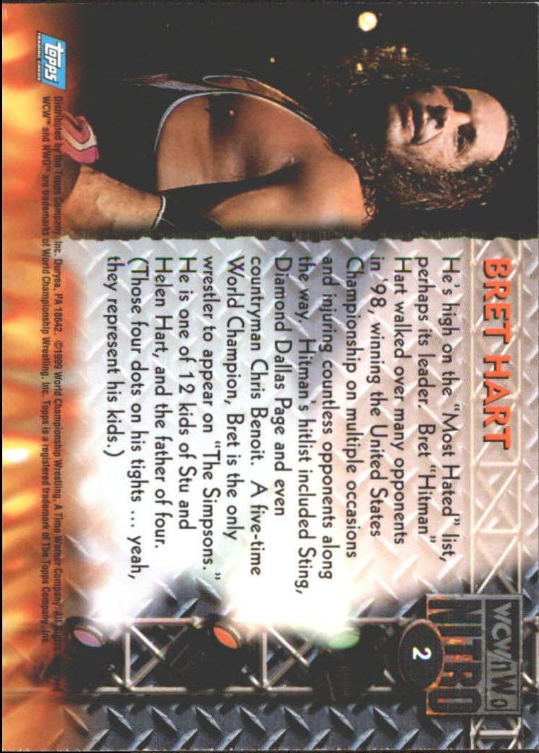 1999 Topps WCW/nWo Nitro #2 Bret Hart back image