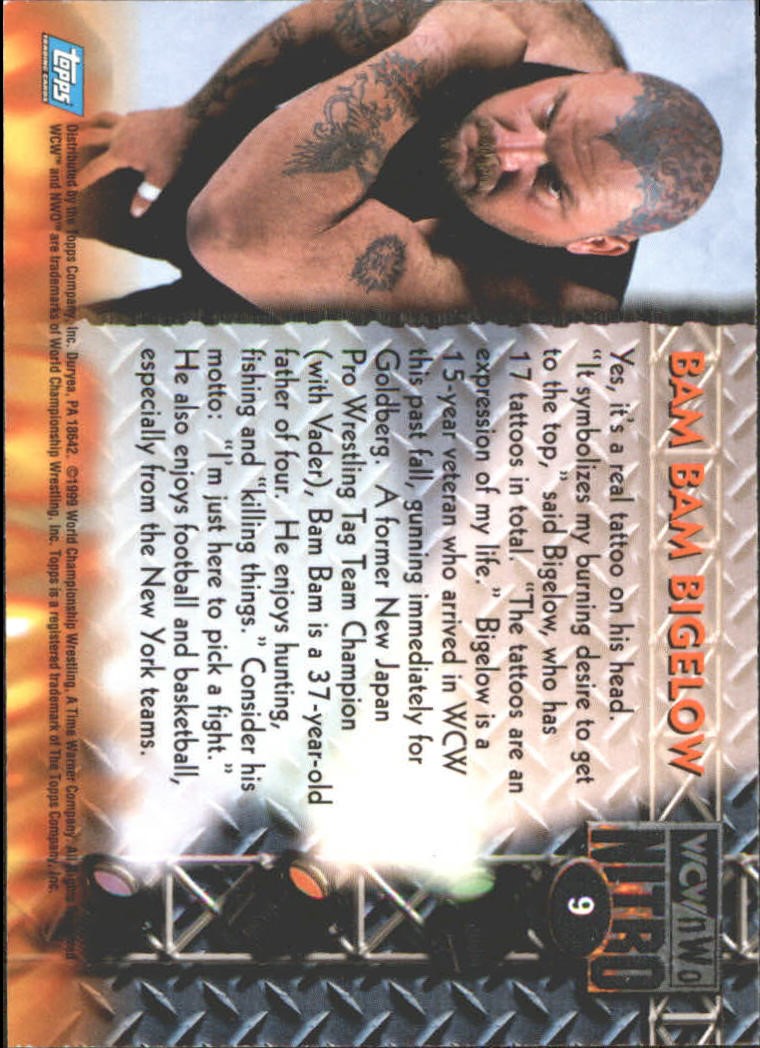 1999 Topps WCW/nWo Nitro #9 Bam Bam Bigelow back image